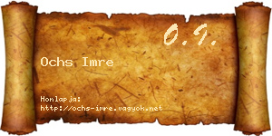 Ochs Imre névjegykártya